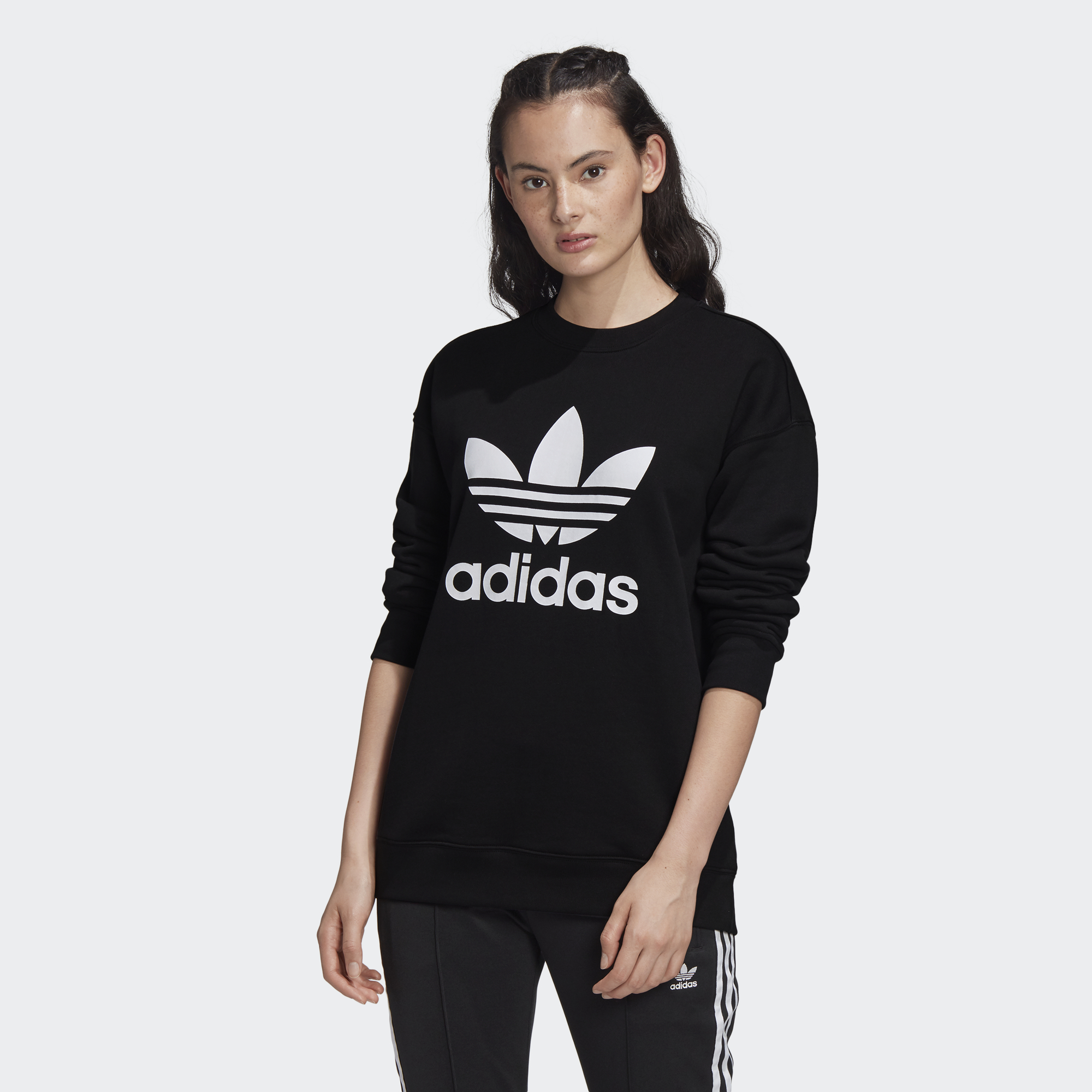 adidas trefoil crew sweatshirt