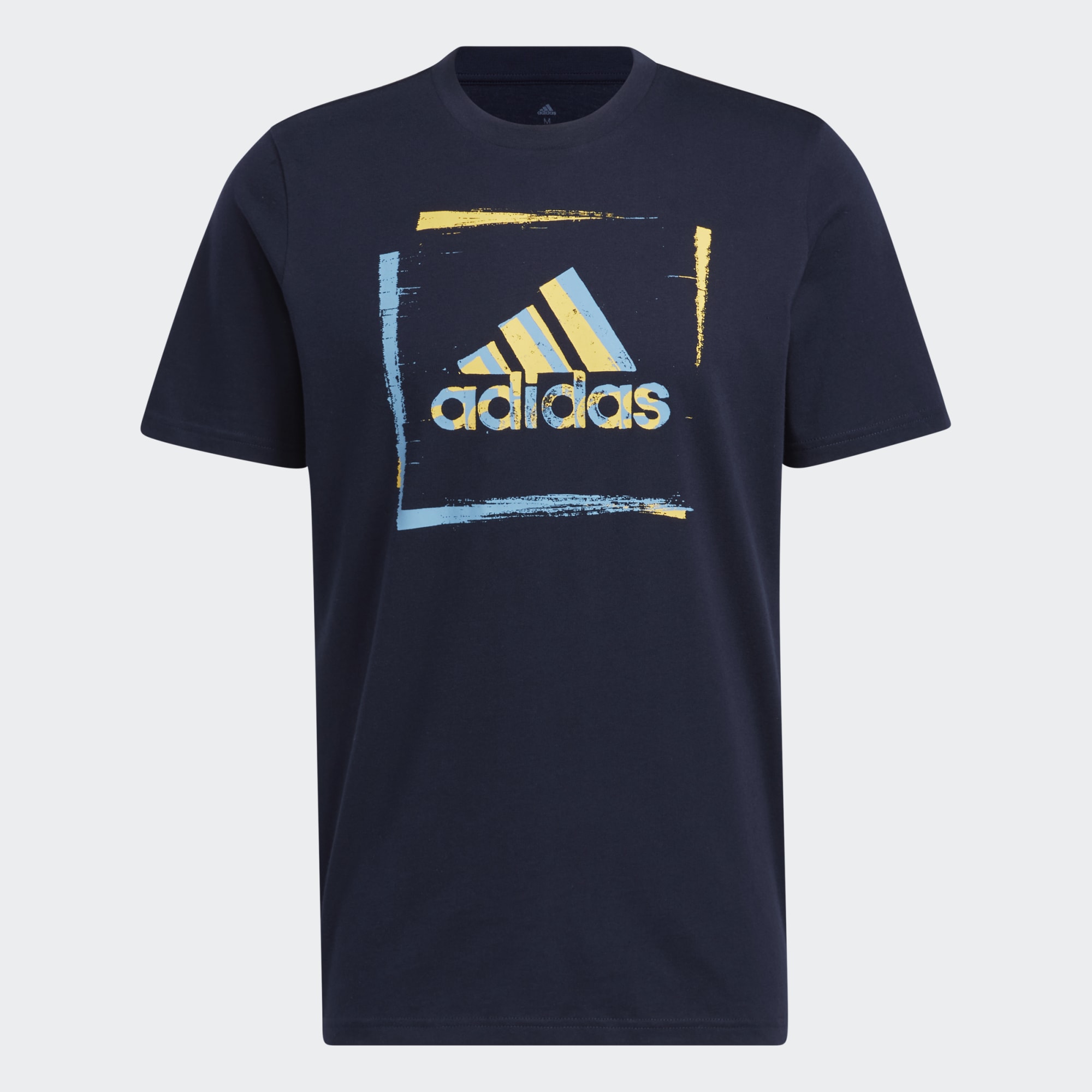 Two-Tone Stencil Short Sleeve Graphic T-Shirt
