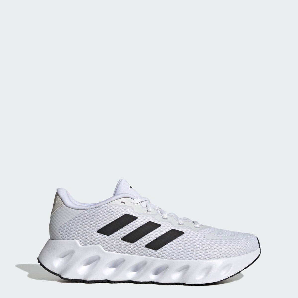 Adidas white black stripes running sale
