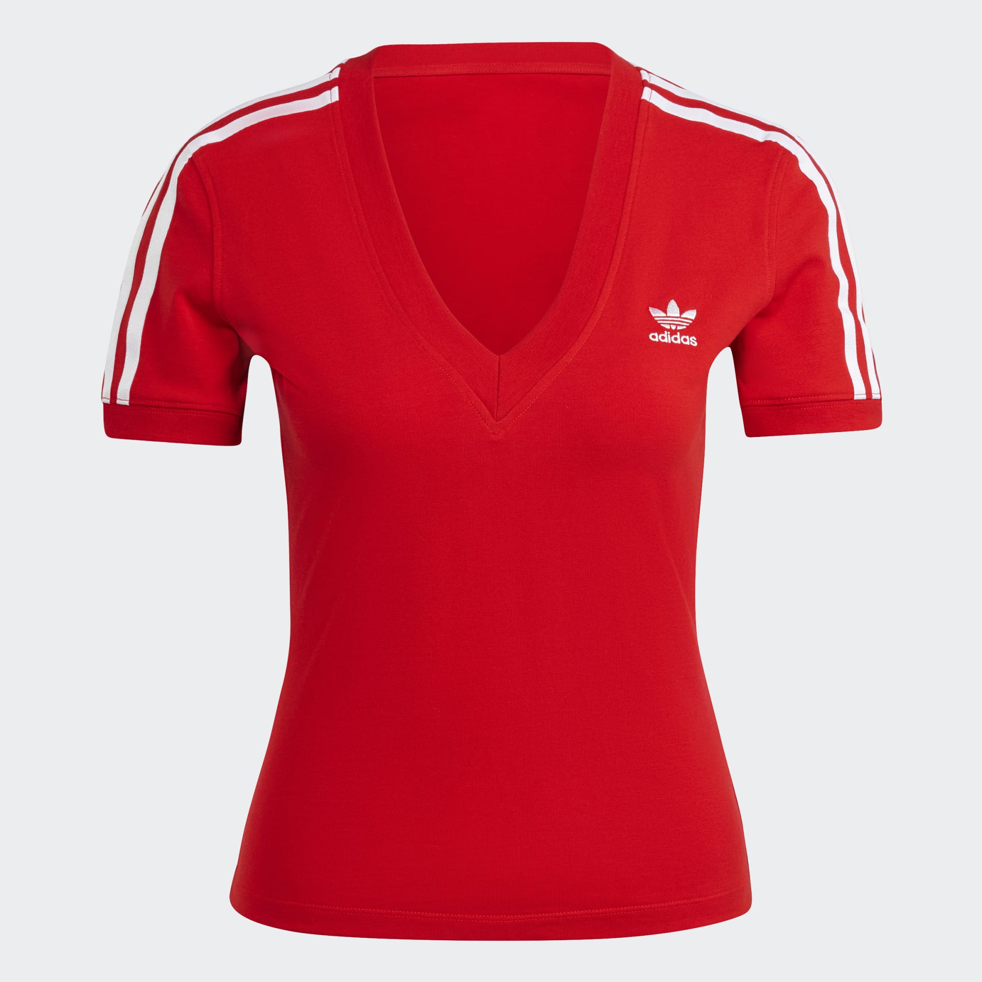 3-Stripes V-Neck Slim T-Shirt