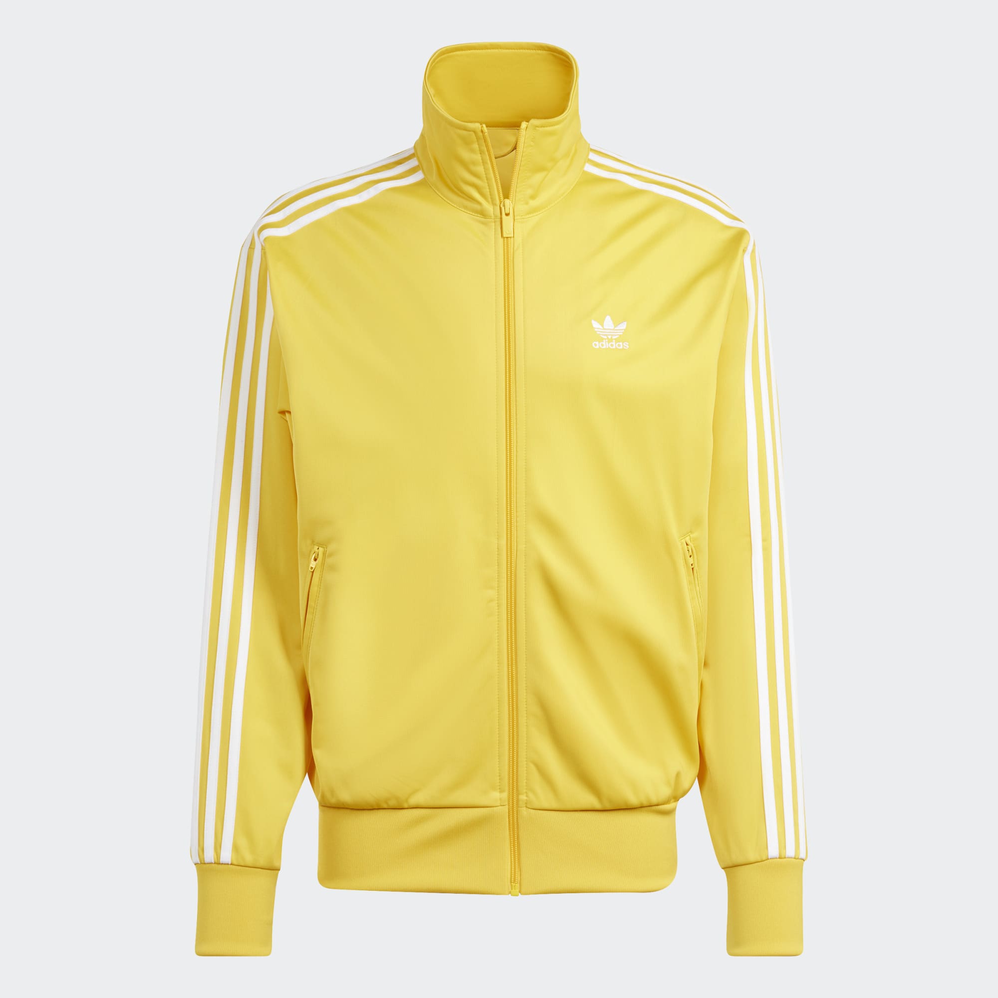 Adidas originals authentic three stripe high neck sweatshirt in yellow deals