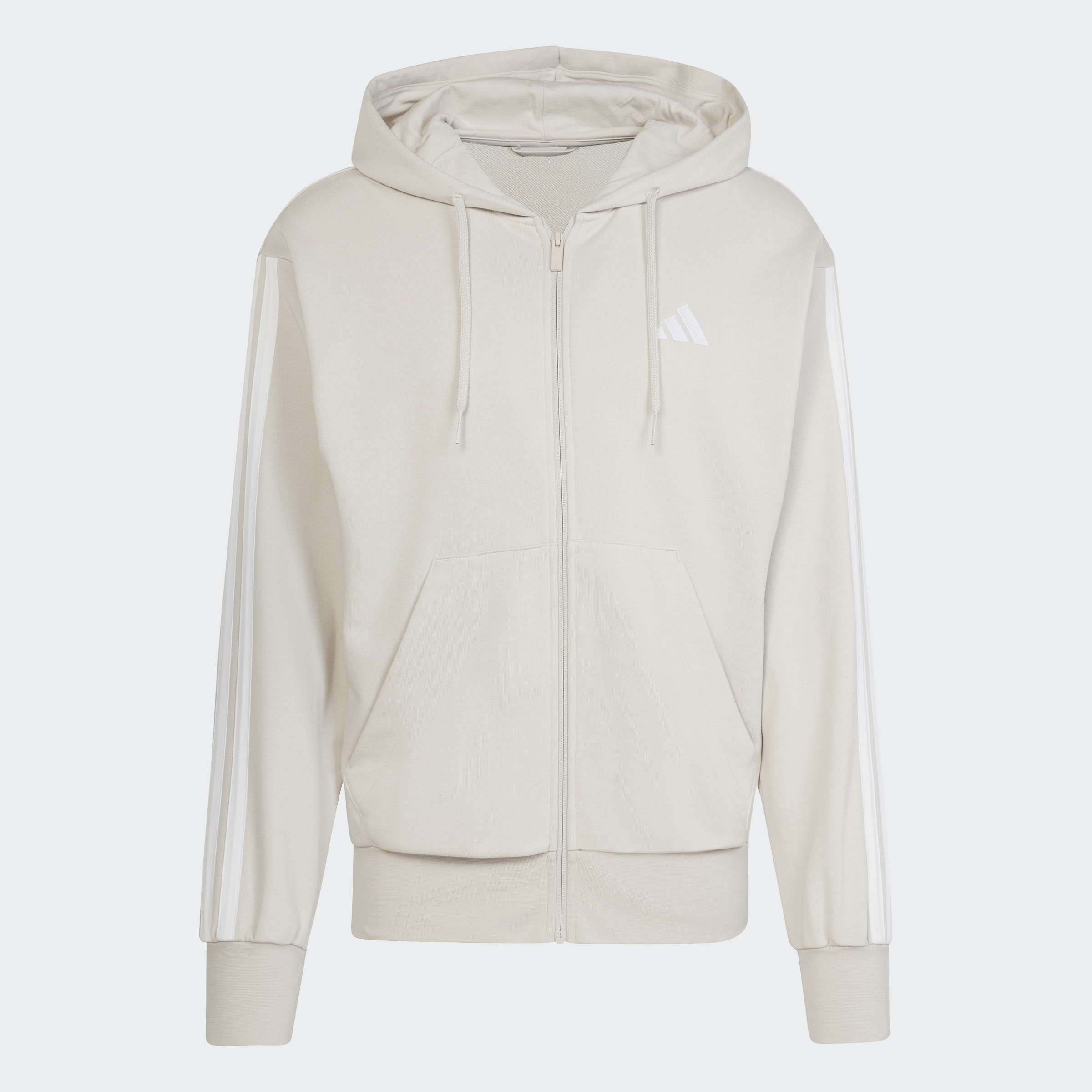 Essentials 3-Stripes French Terry Full-Zip Hoodie